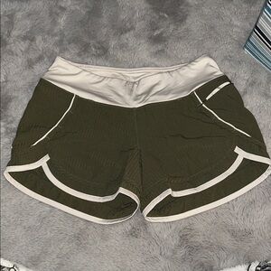 Hylete Olive and Cream Athletic Shorts